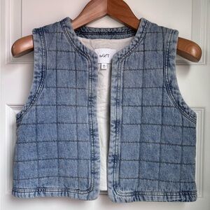 theGET Light Blue Quilted Denim Vest